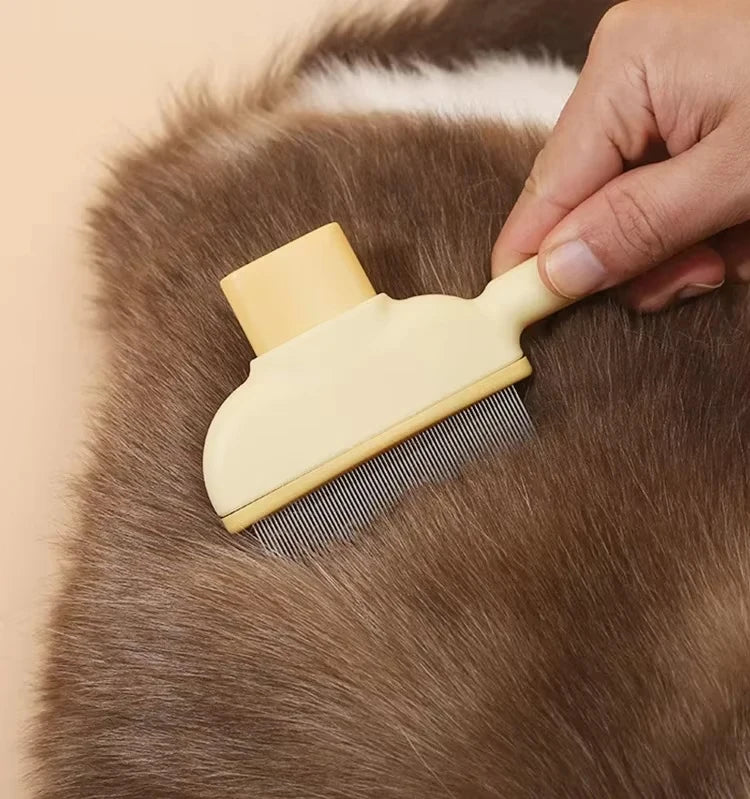 Yellow Self-Cleaning Slicker Brush for Dogs and Cats