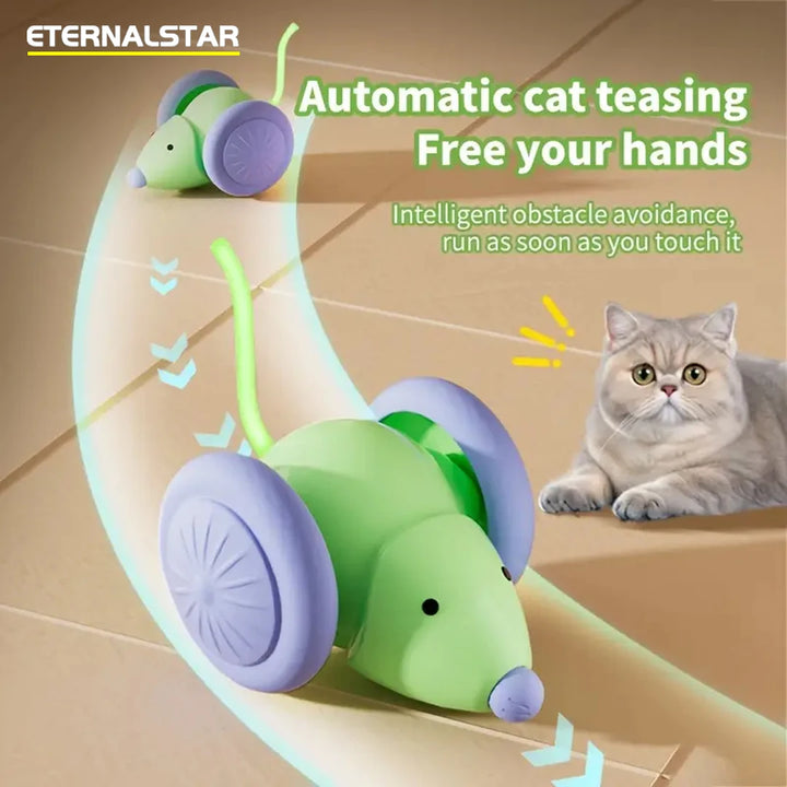 Pet Toys Interactive Cat Toy Electric Mouse Car - Automatic Teaser with Intelligent Obstacle Avoidance Pet Products