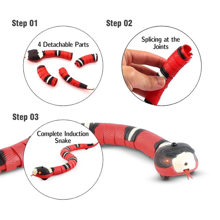 Smart Sensing USB Rechargeable Snake Toy for Cats