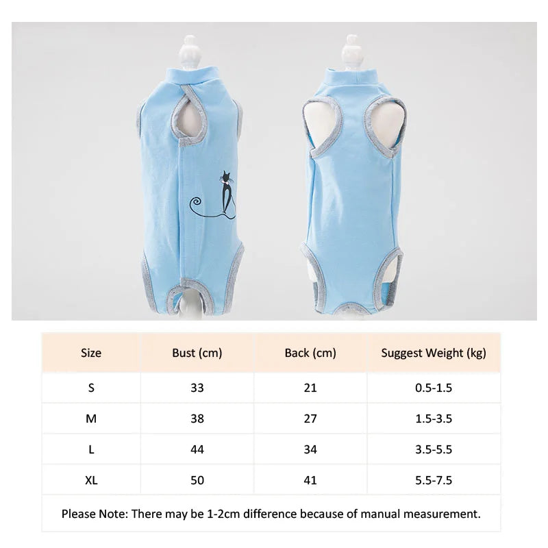 Breathable Pet Recovery Suit – Anti-Lick Surgery Clothes for Dogs & Cats, Protective Vest for Small Pets