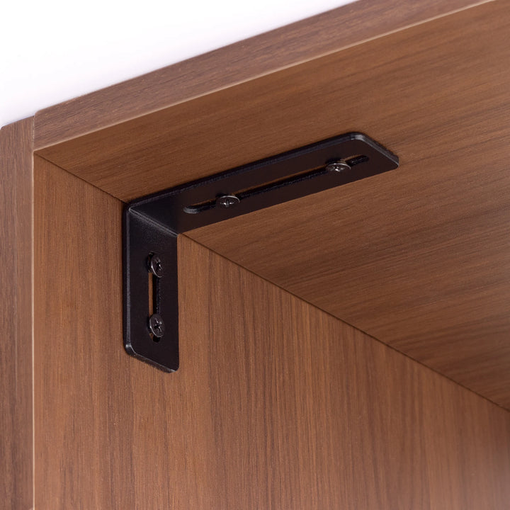 Black Metal 90 Degree Corner Brackets 102mm, 2 Pack
