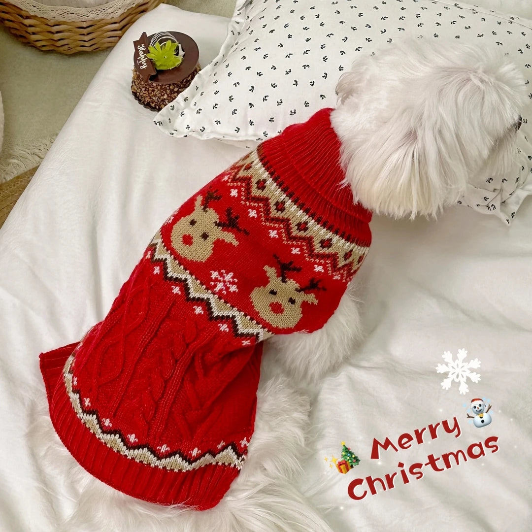 Christmas Pet Sweater – Warm Knitted Winter Pullover for Small Dogs & Cats | Cozy Holiday Outfit for Puppies & Kittens