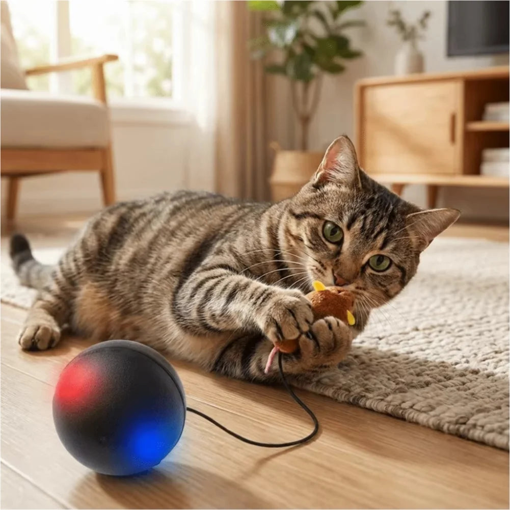 USB Rechargeable Interactive Cat Ball with Motion Sensor