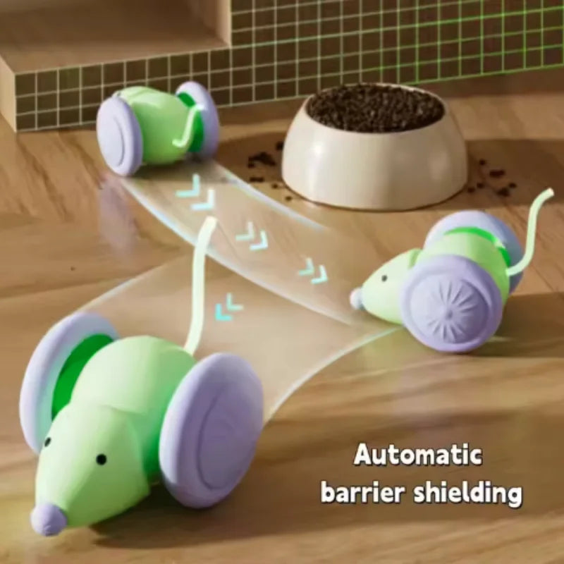 Rechargeable Electric Mouse Cat Toy with Obstacle Avoidance
