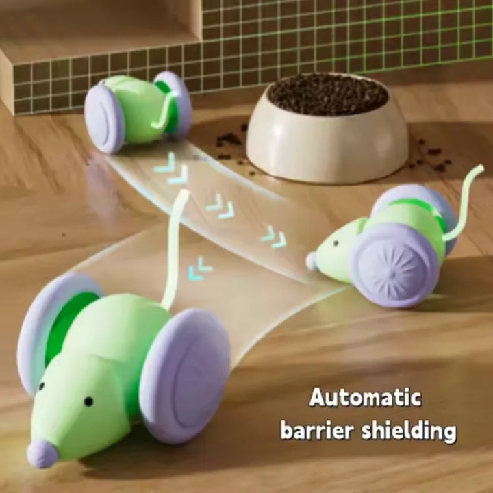 Rechargeable Electric Mouse Cat Toy with Obstacle Avoidance