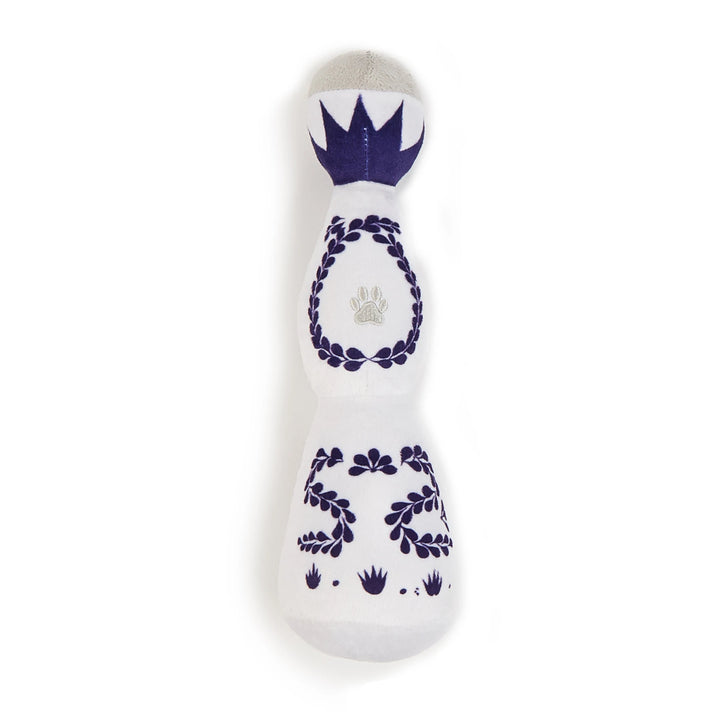 Funny Tequila Plush Dog Toy with Squeaker in Blue