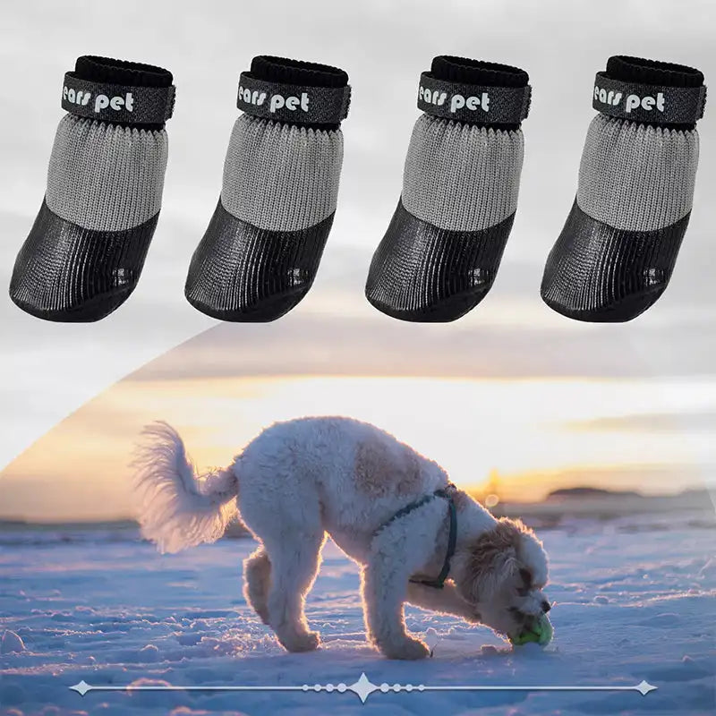 2 Pairs Anti-Slip Waterproof Dog Socks Shoes Outdoor