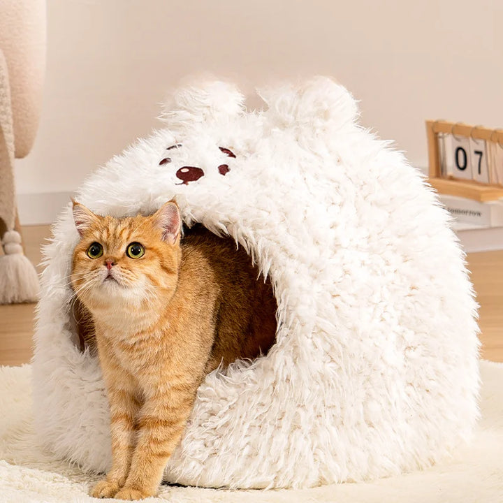 Ultra-Soft Pet House – Deep Comfort Sleeping Bed for Cats & Small Dogs