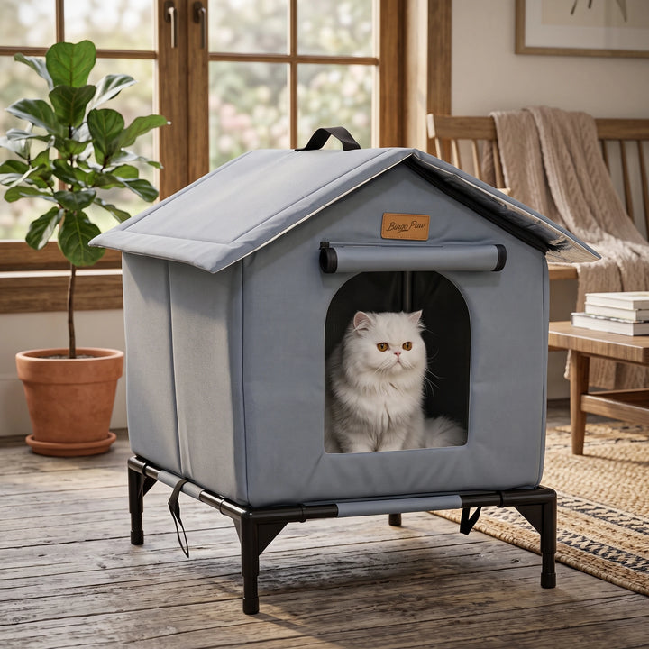 BingoPaw Insulated Outdoor Cat House Waterproof Shelter