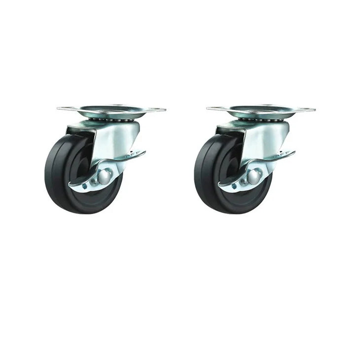 2 Pack Rubber Furniture Casters with Brake, 1.5–2 Inch