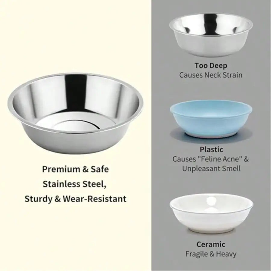 Gray Stainless Steel Dog and Cat Bowl for Travel
