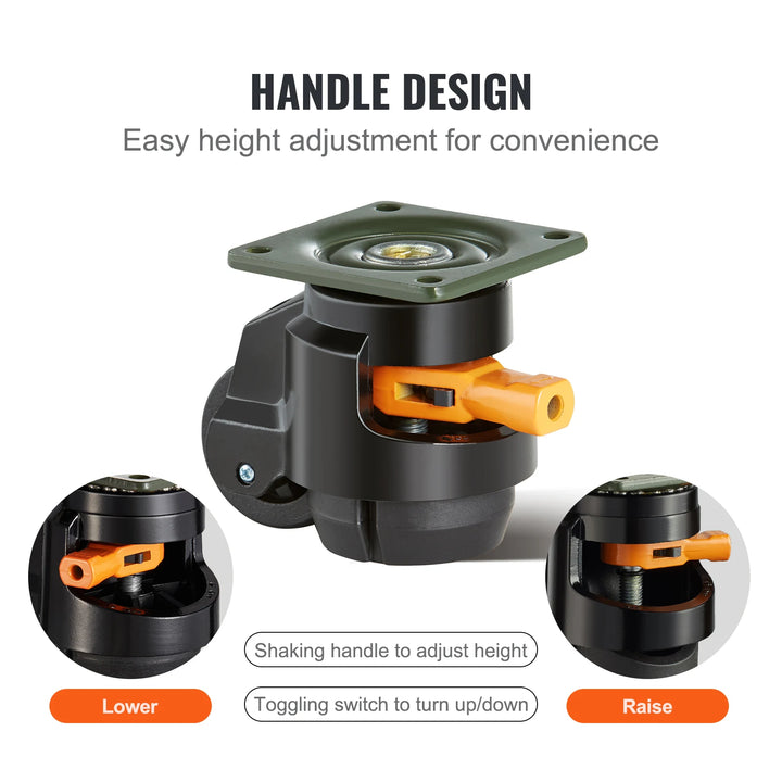 SucceBuy Heavy Duty Leveling Casters with Adjustable Feet