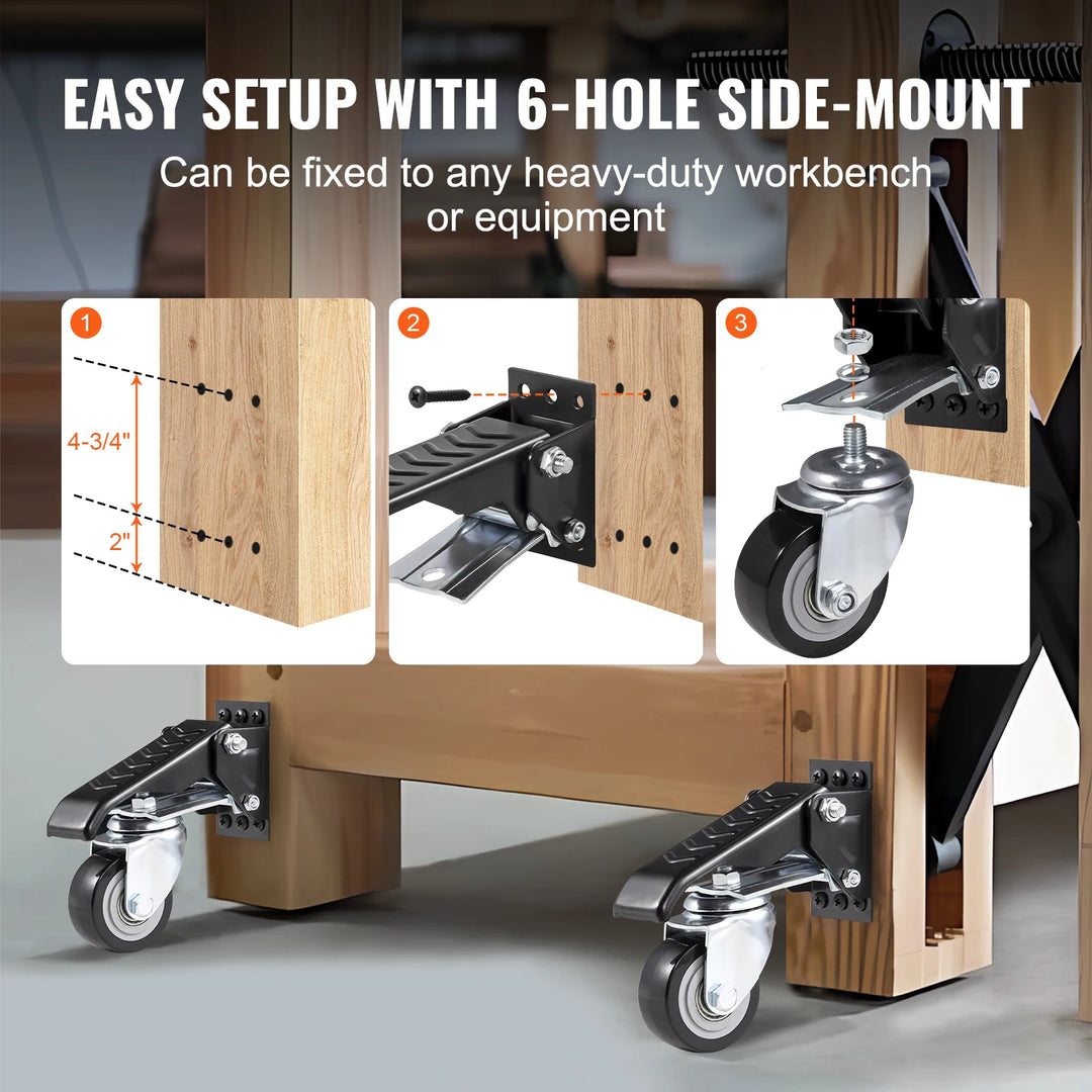 SucceBuy 2.5-Inch Workbench Caster Wheels, Set of 4