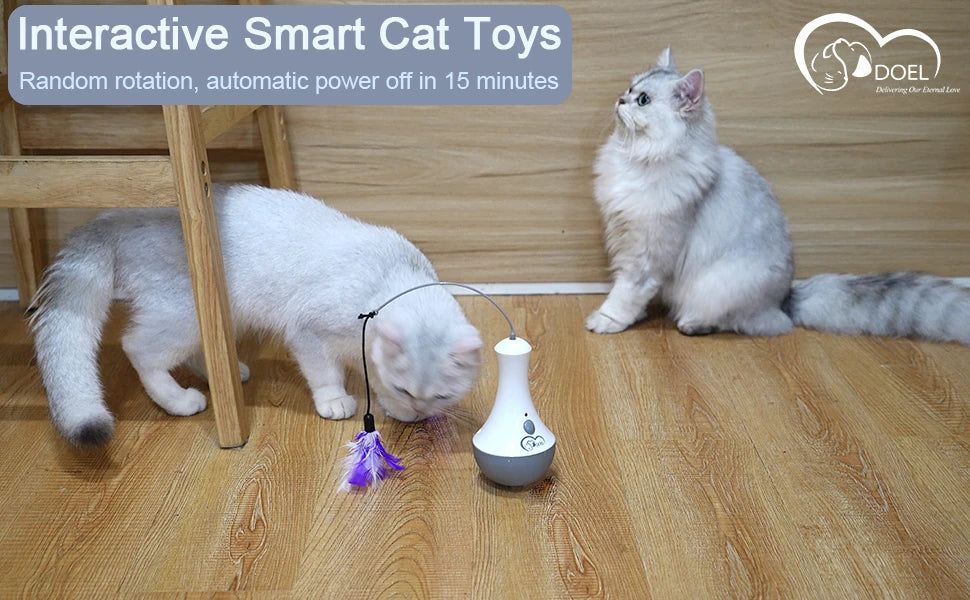 DOEL Automatic Cat Feather Toy with 360° Rotation