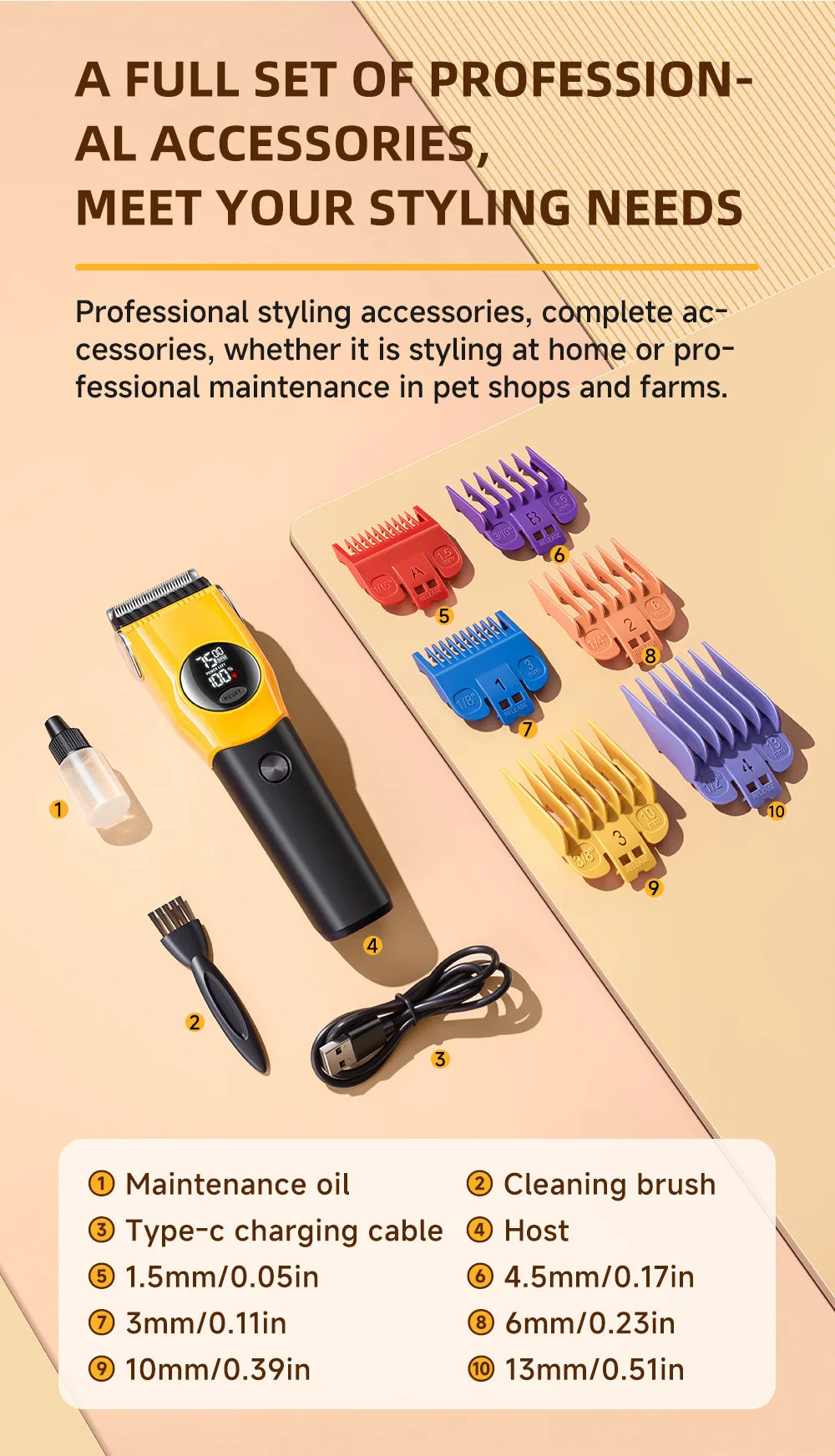 Rechargeable Dog and Cat Hair Clipper with Wide Voltage