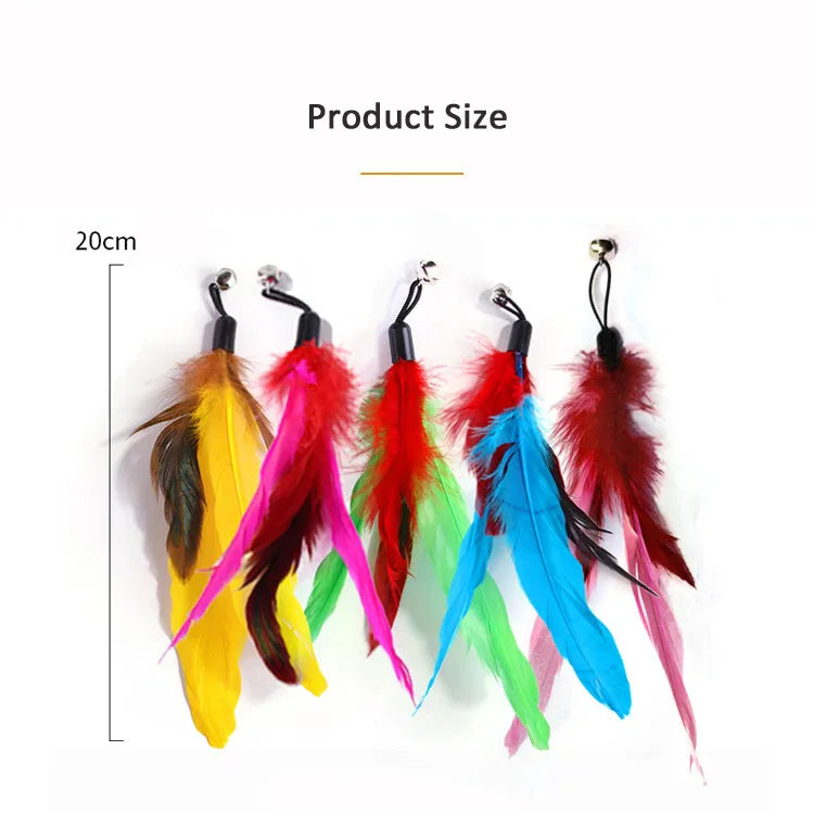 11-Piece Interactive Cat Feather Teaser Wand Toy Set