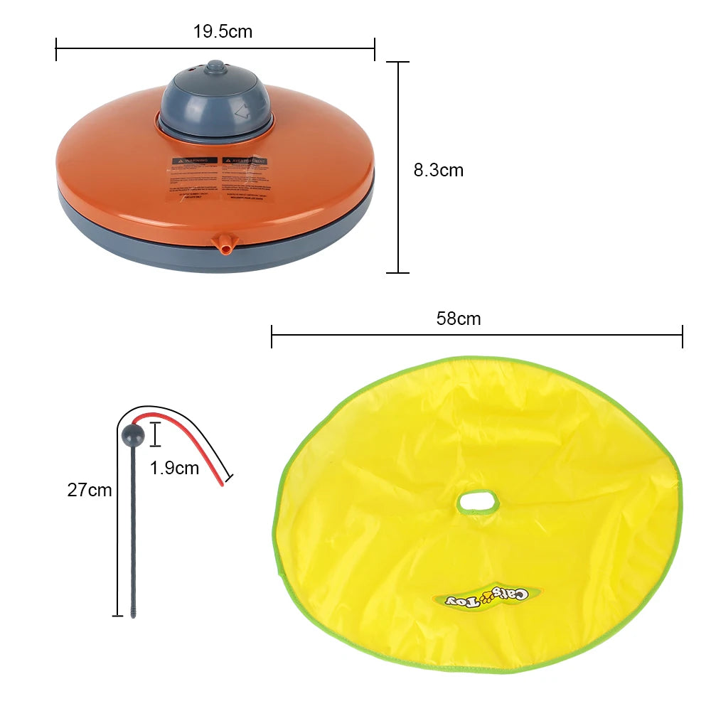 Automatic Cat Toy Plate with Moving Feather, 4 Speeds