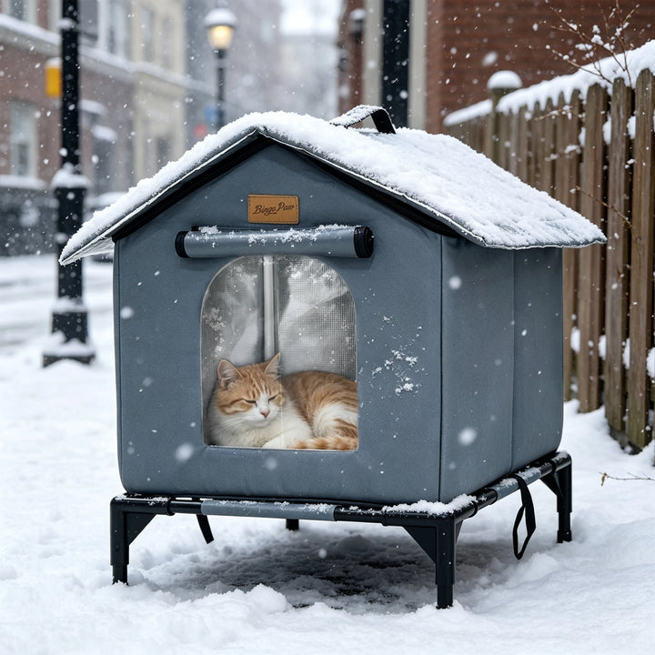 BingoPaw Insulated Outdoor Cat House Waterproof Shelter