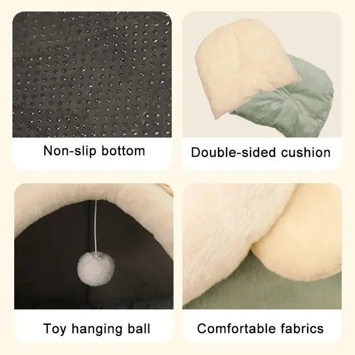 Round Cat Bed House – Cozy Pet Nest & Sleeping Cave for Kittens