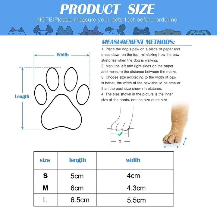 Waterproof Anti-Slip Pet Boots with Adjustable Drawstring