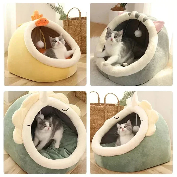 Round Cat Bed House – Cozy Pet Nest & Sleeping Cave for Kittens