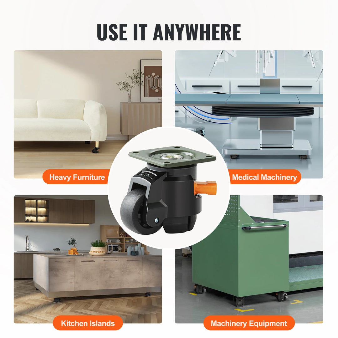 SucceBuy Heavy Duty Leveling Casters with Adjustable Feet