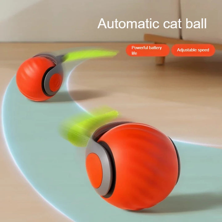 USB Rechargeable Automatic Rolling Ball Cat Toy with Tail