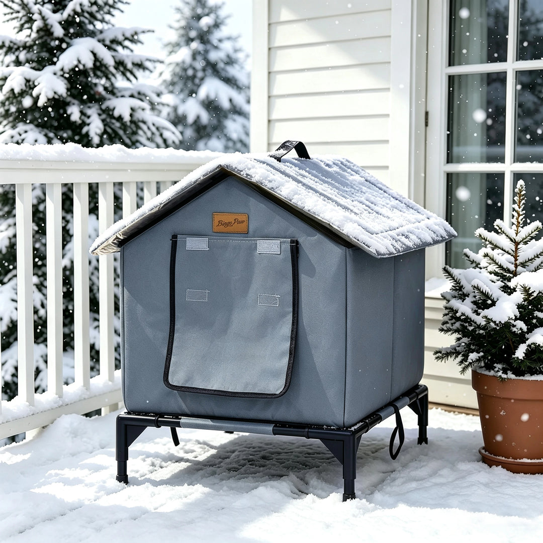 BingoPaw Insulated Outdoor Cat House Waterproof Shelter