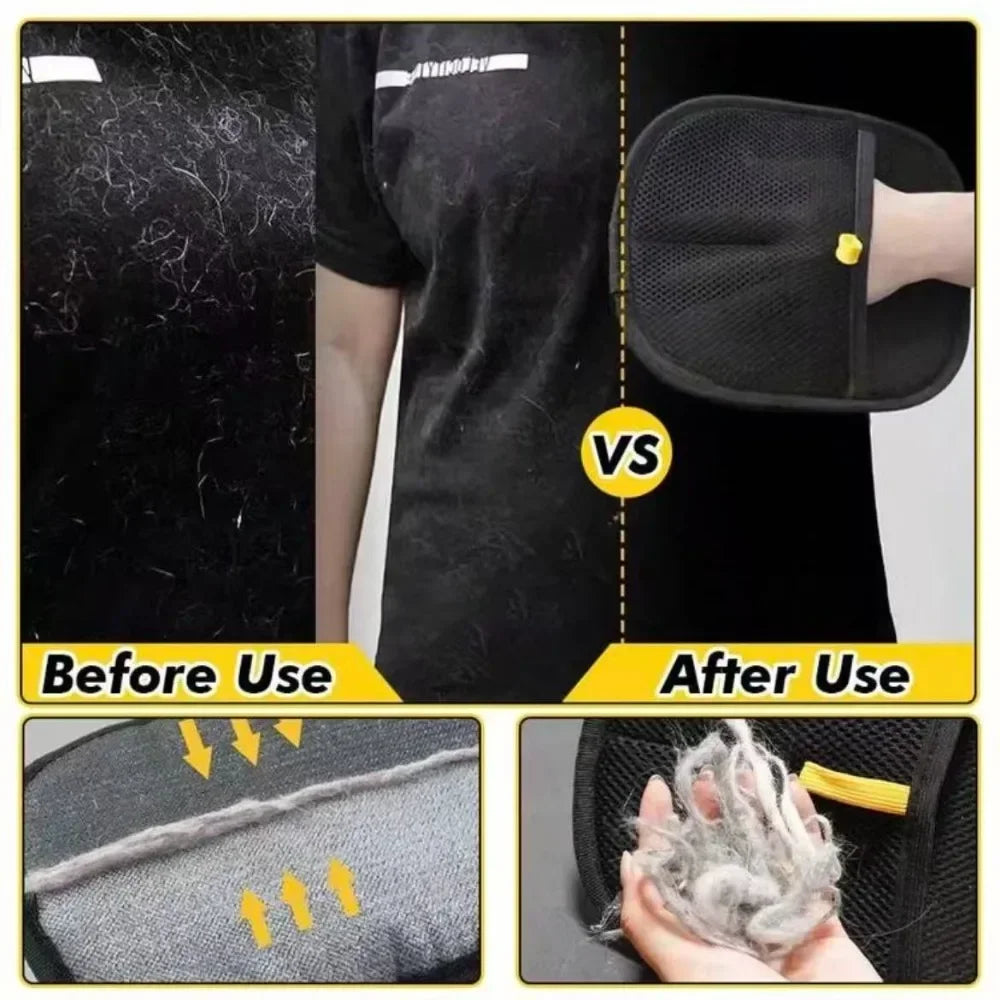 Double-Sided Pet Grooming Gloves and Hair Remover Mitt