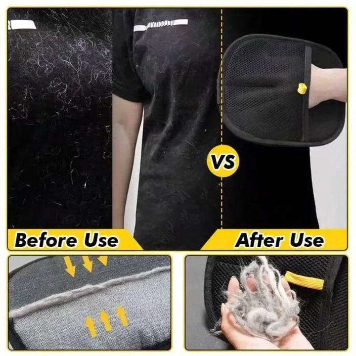 Double-Sided Pet Grooming Gloves and Hair Remover Mitt