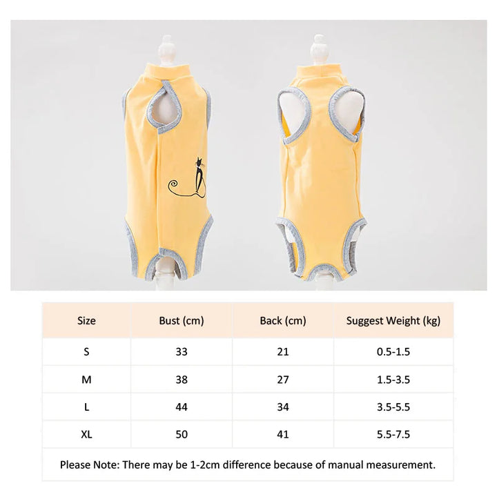 Breathable Pet Recovery Suit – Anti-Lick Surgery Clothes for Dogs & Cats, Protective Vest for Small Pets