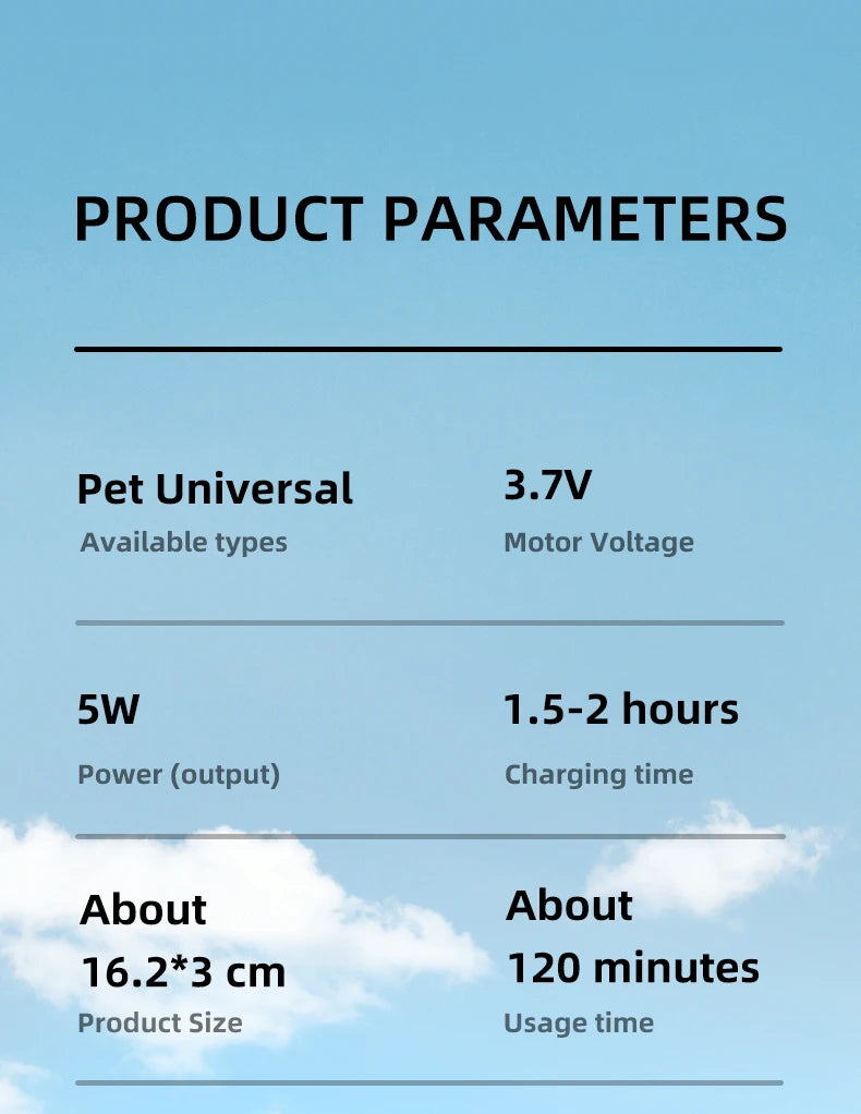Rechargeable Dog Paw Trimmer with LED Light and Display