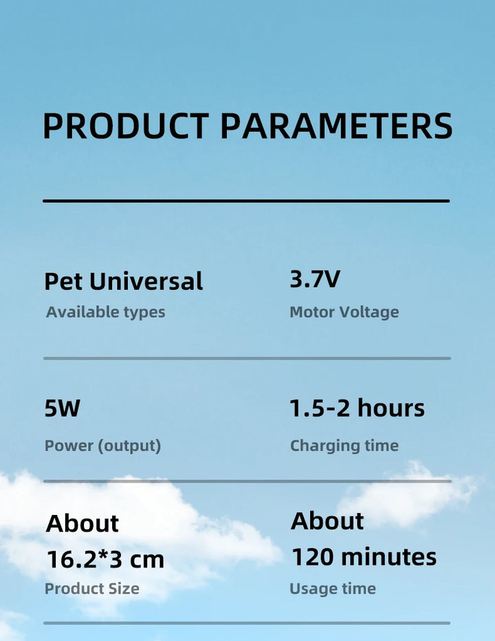 Rechargeable Dog Paw Trimmer with LED Light and Display