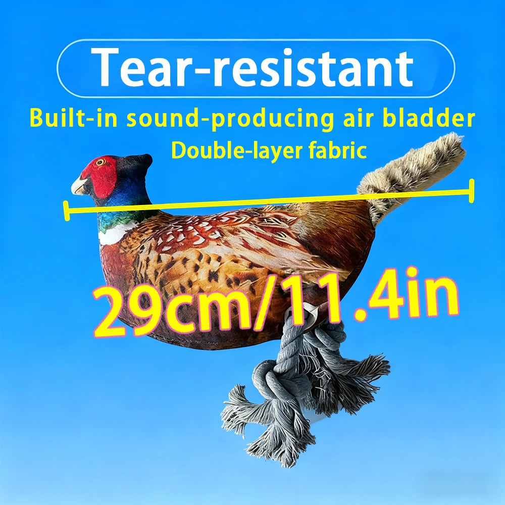 Colorful Pheasant Plush Squeaky Toy for Cats and Dogs
