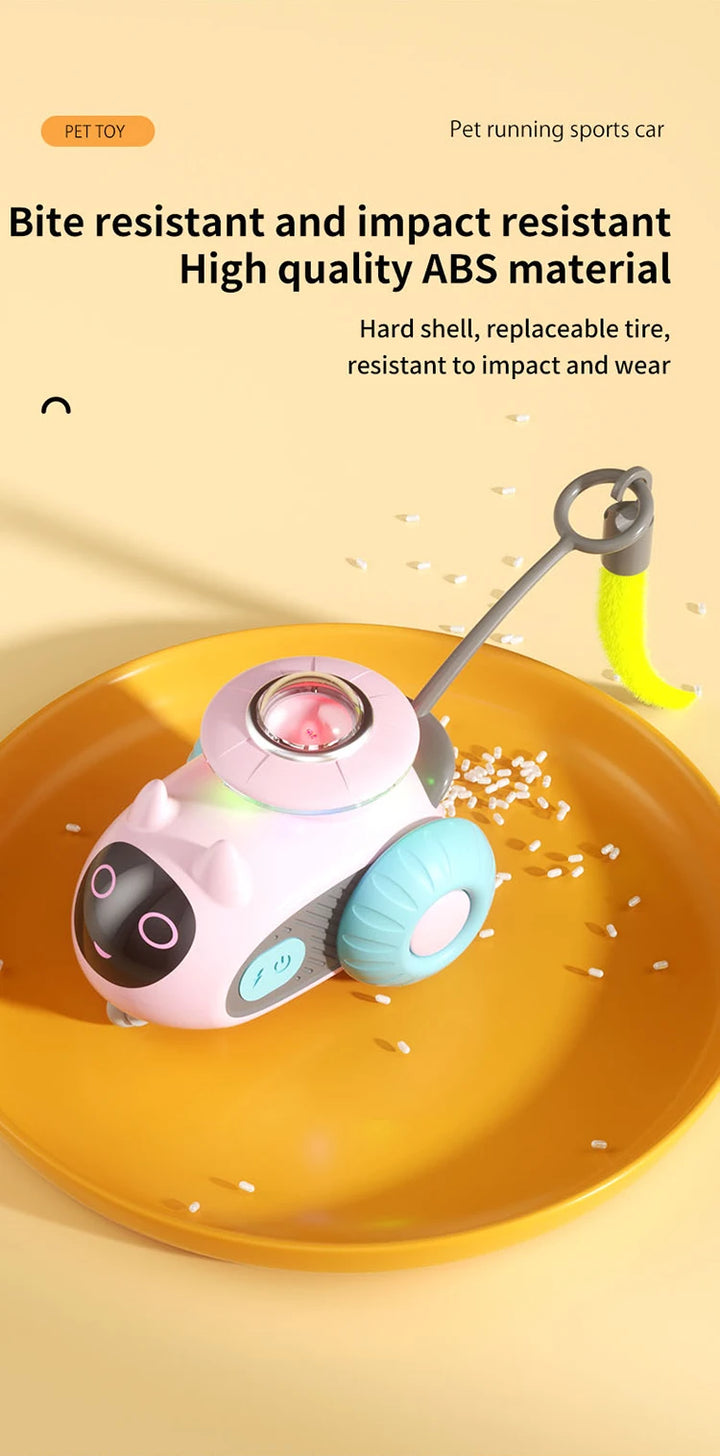 Smart Automatic Cat Toy Car with Feather Teaser