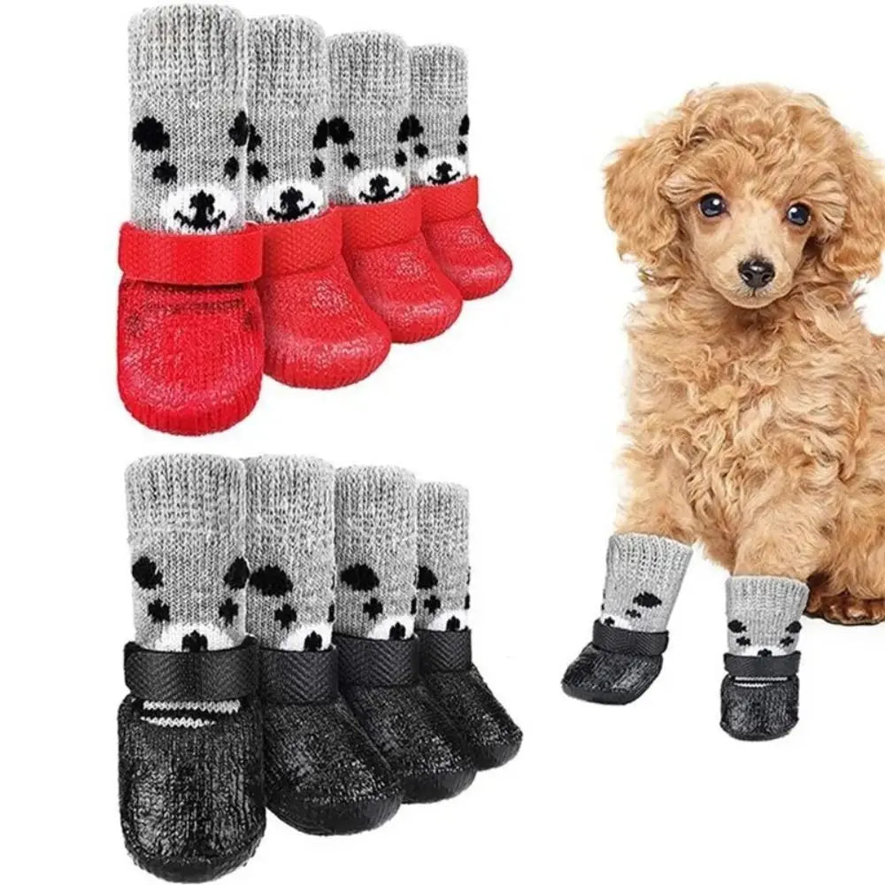 Waterproof Anti-Slip Pet Boots with Adjustable Drawstring