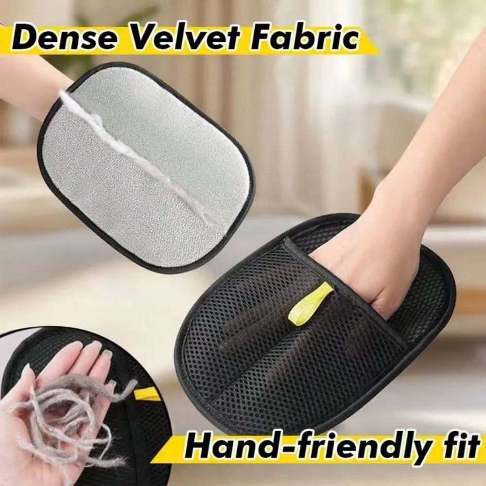 Double-Sided Pet Grooming Gloves and Hair Remover Mitt