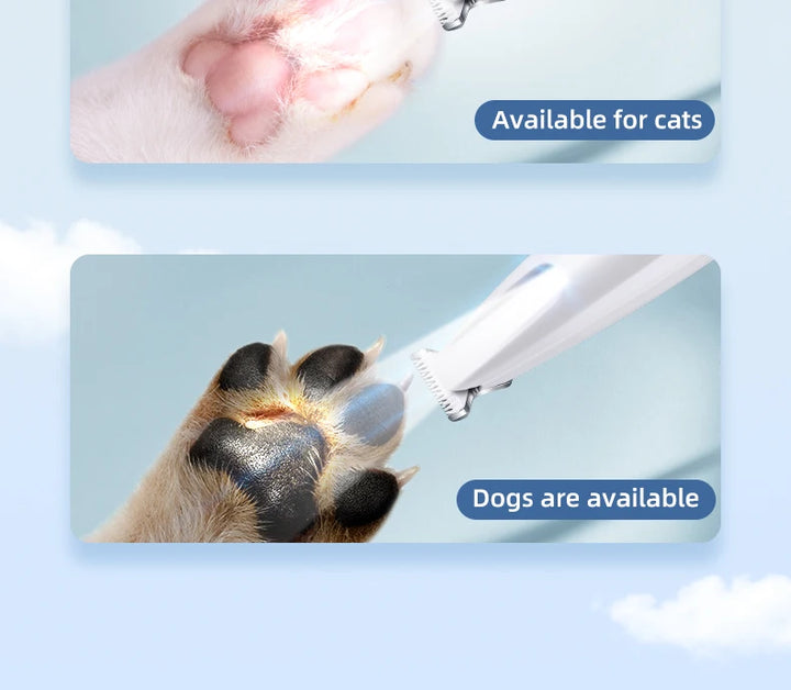 Rechargeable Dog Paw Trimmer with LED Light and Display