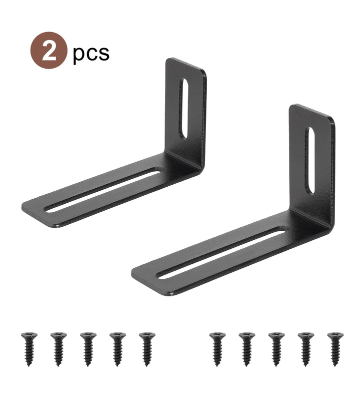 Black Metal 90 Degree Corner Brackets 102mm, 2 Pack