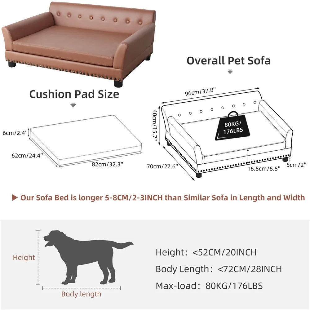 Large-Luxury Sofa Pet Bed – Cushioned & Durable