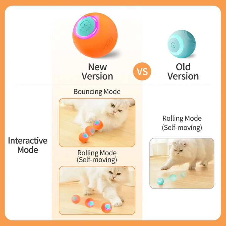 ROJECO Automatic Bouncing Ball Cat Toy with LED Lights