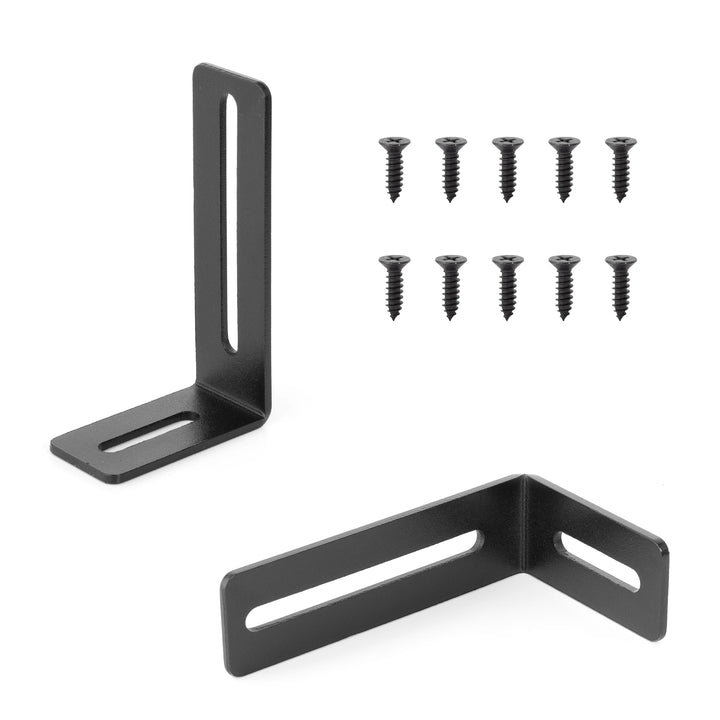Black Metal 90 Degree Corner Brackets 102mm, 2 Pack