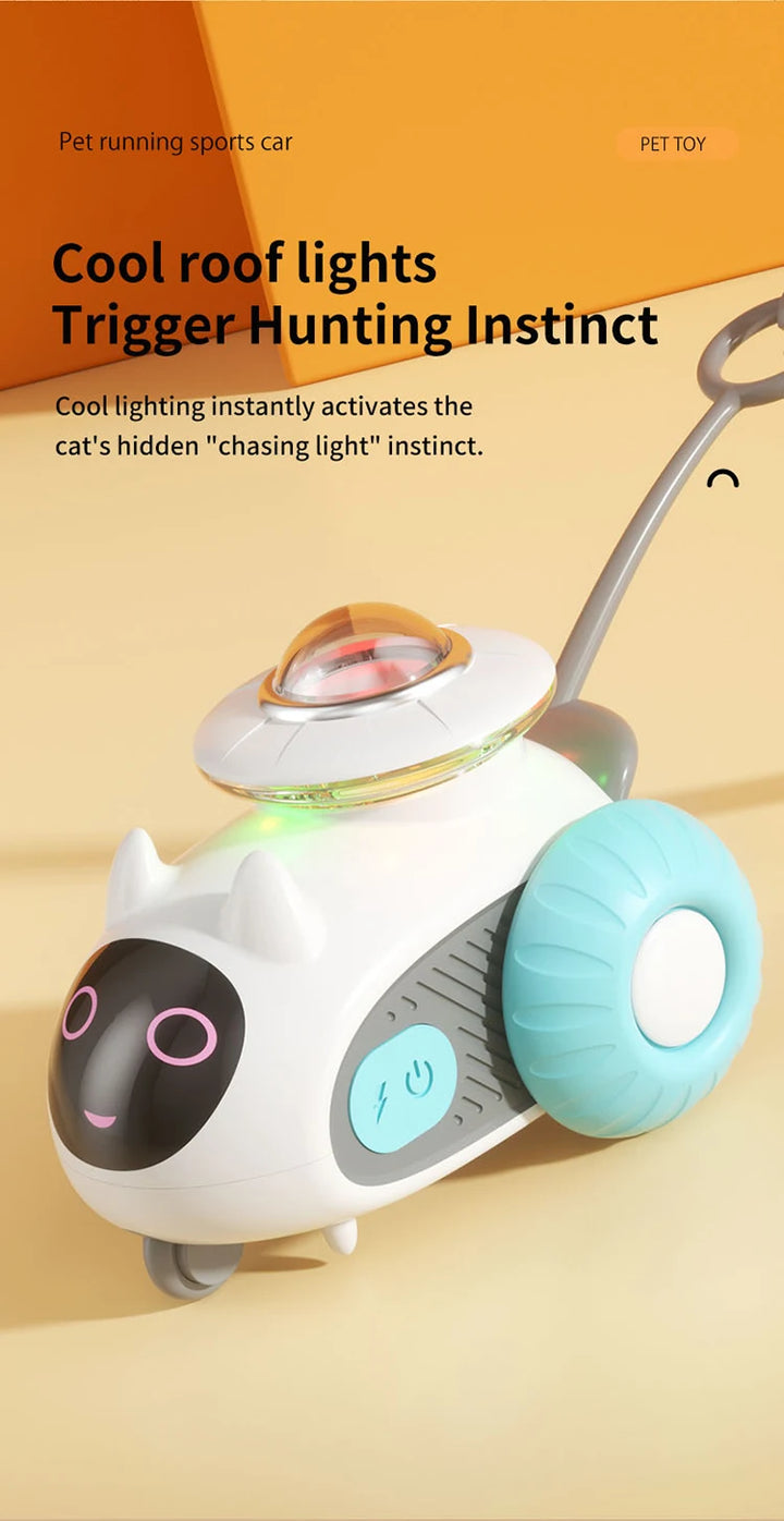 Smart Automatic Cat Toy Car with Feather Teaser