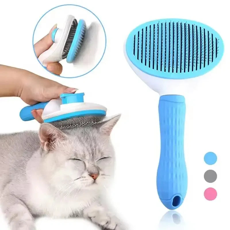 Self-Cleaning Pet Grooming Brush for Dogs and Cats