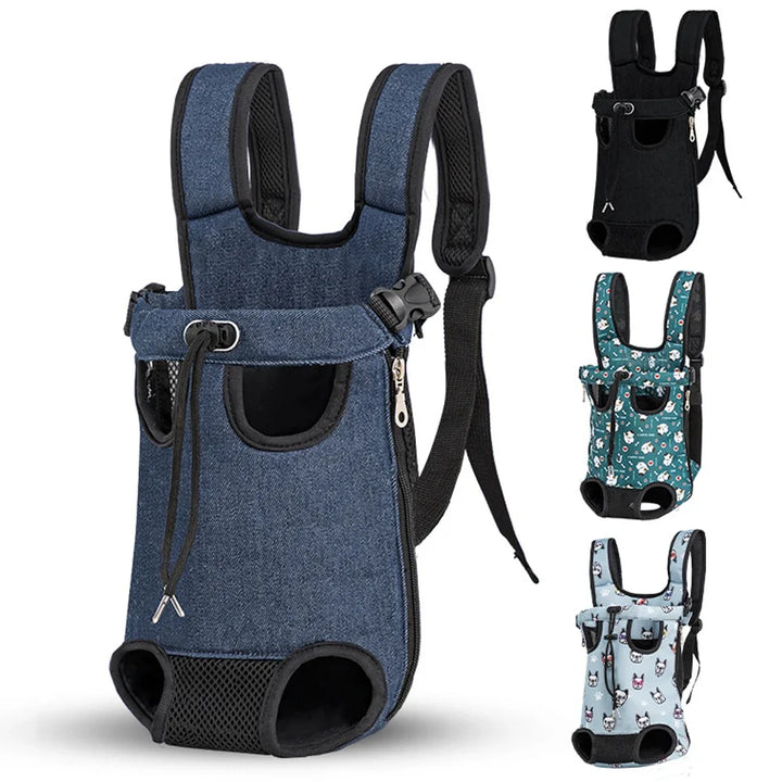 Upgraded Adjustable Cat & Dog Carrier Backpack – Portable Pet Travel Bag for Outdoor Hiking, Camping & Chest Carry