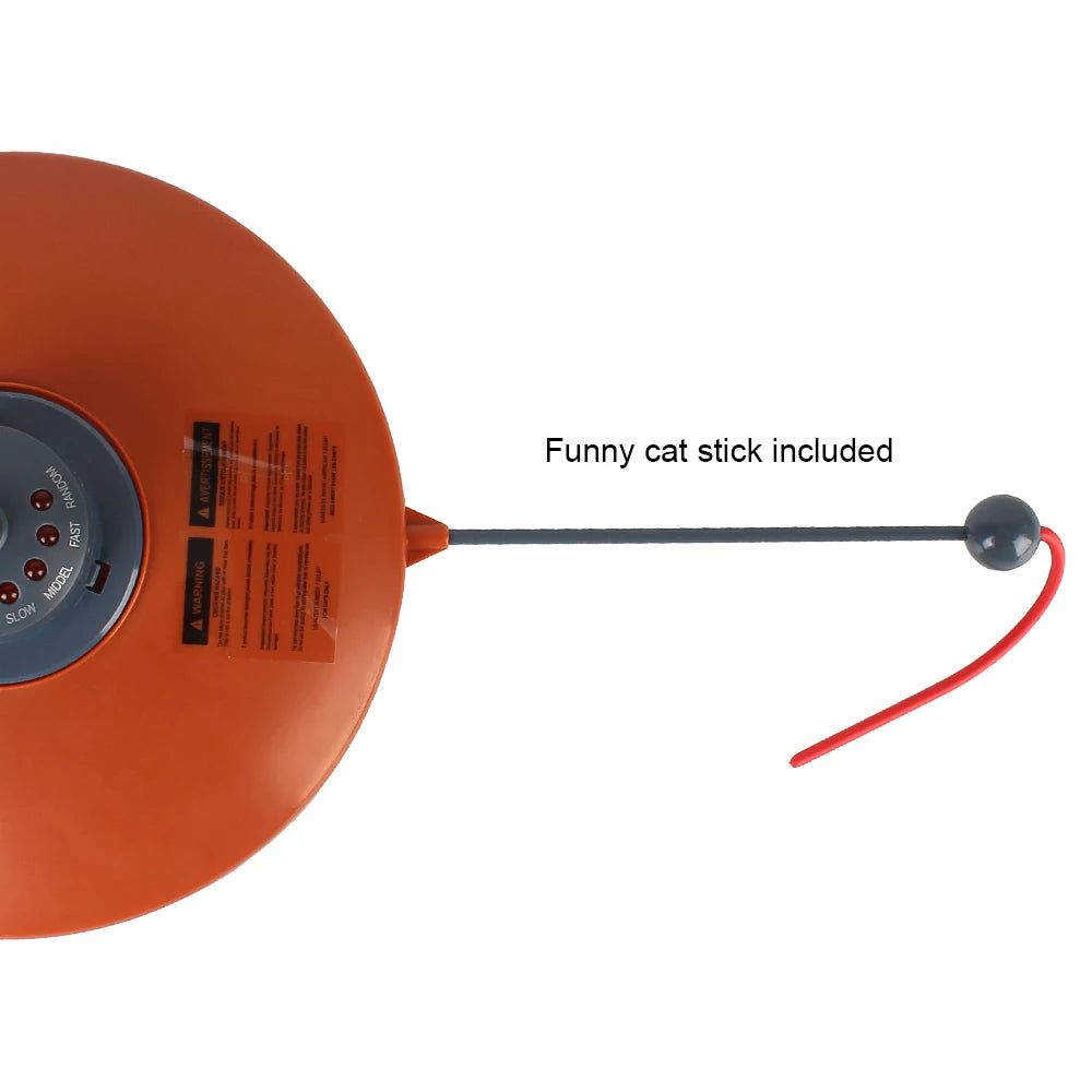 Automatic Cat Toy Plate with Moving Feather, 4 Speeds
