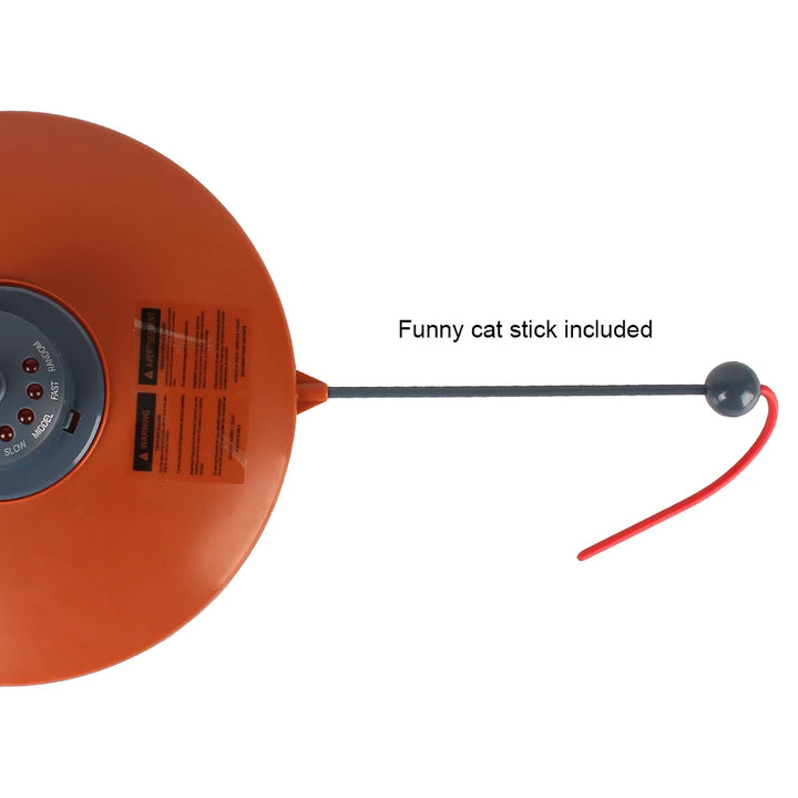 Automatic Cat Toy Plate with Moving Feather, 4 Speeds
