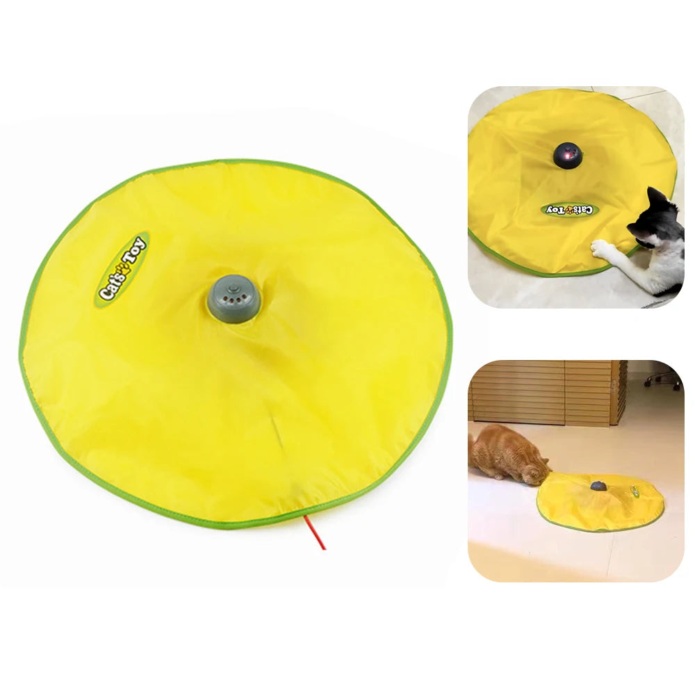 Automatic Cat Toy Plate with Moving Feather, 4 Speeds