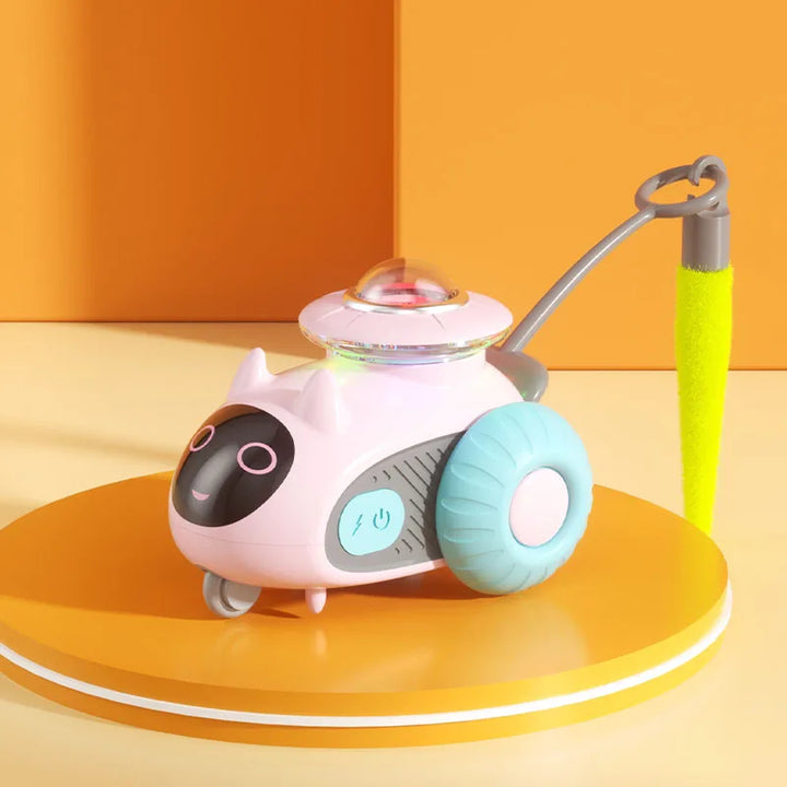 Smart Automatic Cat Toy Car with Feather Teaser