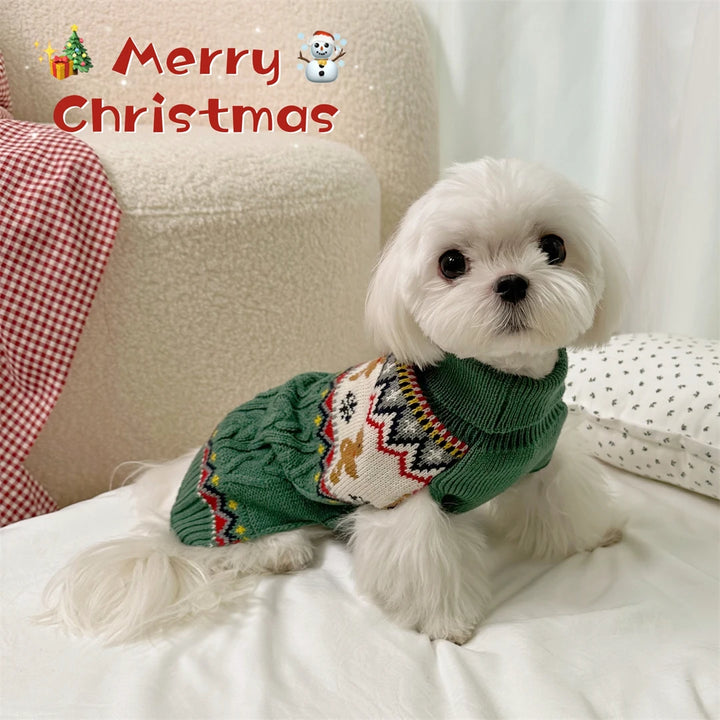 Christmas Pet Sweater – Warm Knitted Winter Pullover for Small Dogs & Cats | Cozy Holiday Outfit for Puppies & Kittens